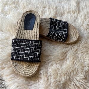 Tory Burch Black and Tan Espadrilles